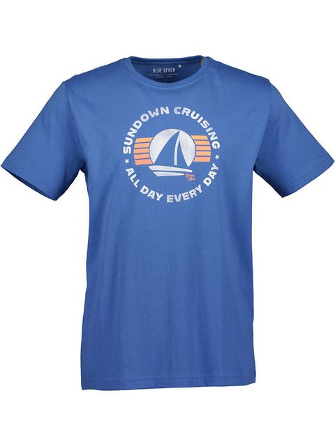 Blue Seven T-Shirt Herren Kurzarm-Shirt mit maritimen Front-Print und Rundh günstig online kaufen