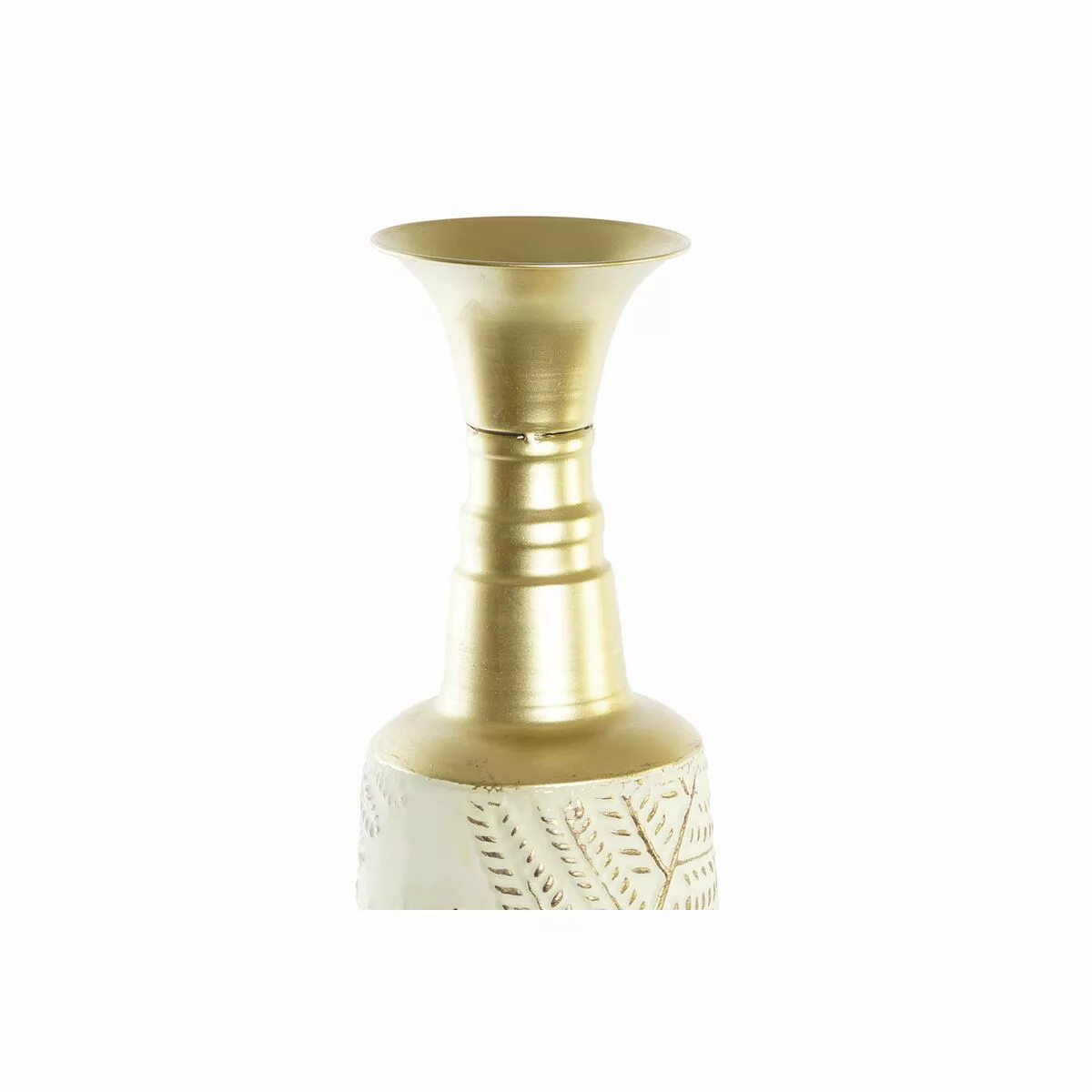 Vase Dkd Home Decor Golden Metall Creme Tropical Pflanzenblatt (19 X 19 X 7 günstig online kaufen