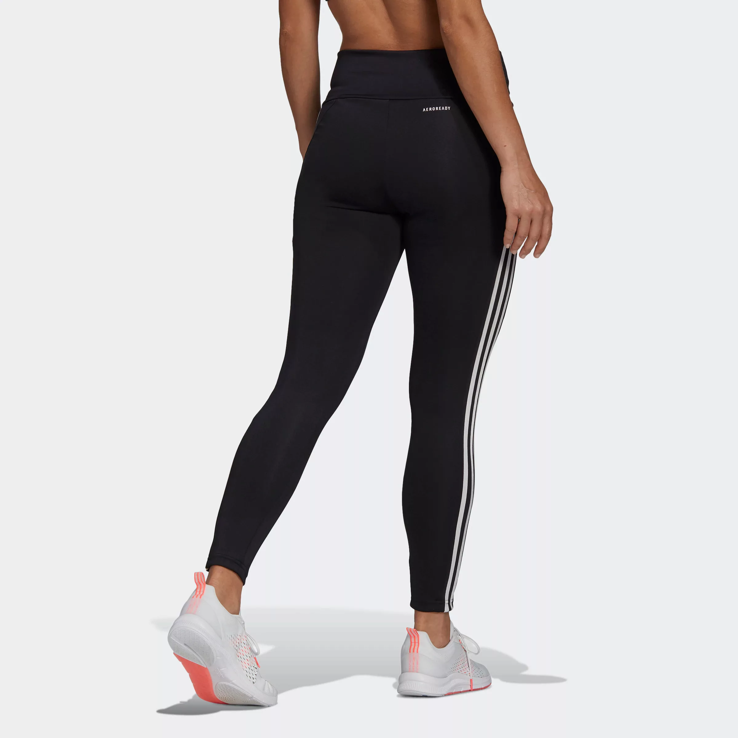 adidas – Training – Leggings mit 3 Streifen in Schwarz günstig online kaufen