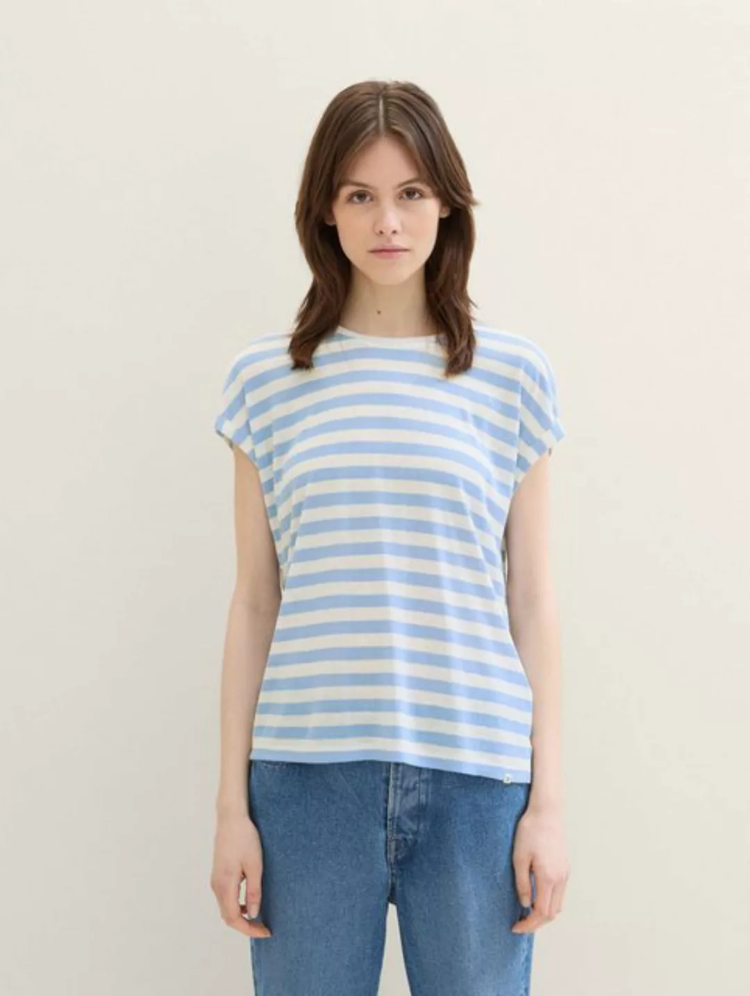 TOM TAILOR Denim Langarmshirt T-Shirt mit Streifenmuster günstig online kaufen