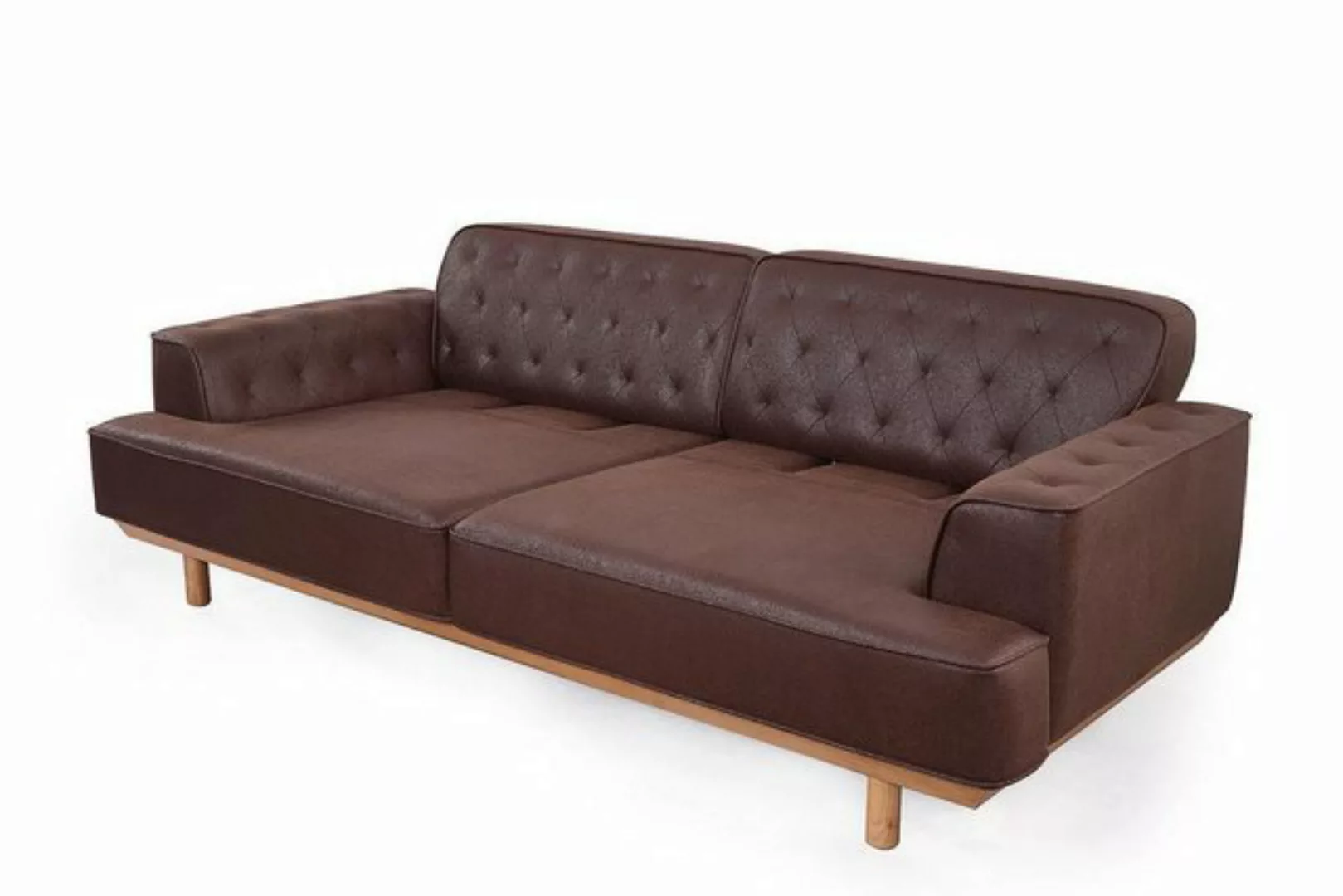 Xlmoebel Chesterfield-Sofa Braunes Sofa für das Wohnzimmer: Hochwertige 3-S günstig online kaufen