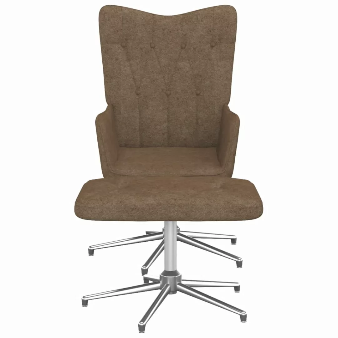 Relaxsessel Mit Hocker Taupe Stoff günstig online kaufen