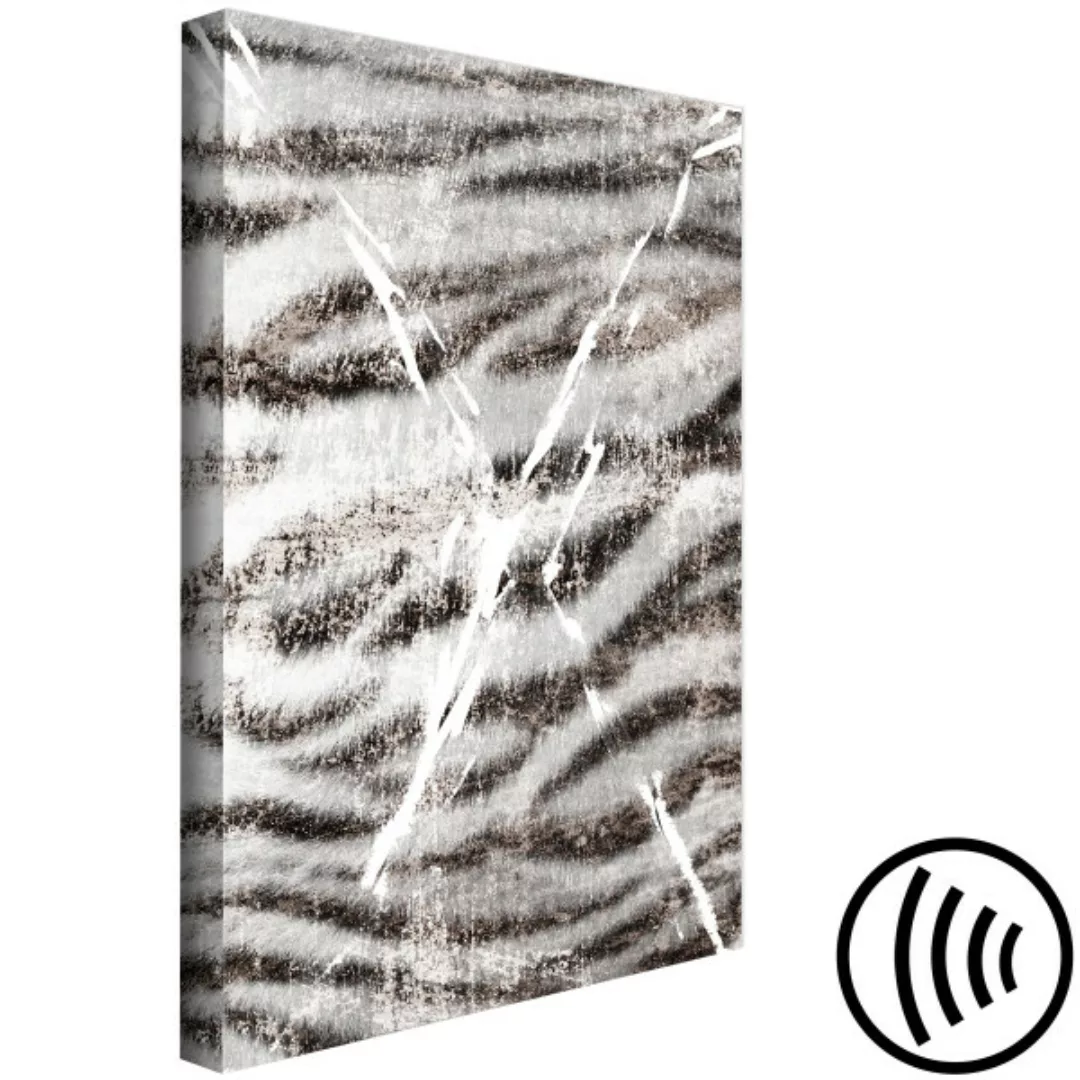 Wandbild Tigerfell - tierisches Textur-Detail in grau-weißen Farbtönen XXL günstig online kaufen