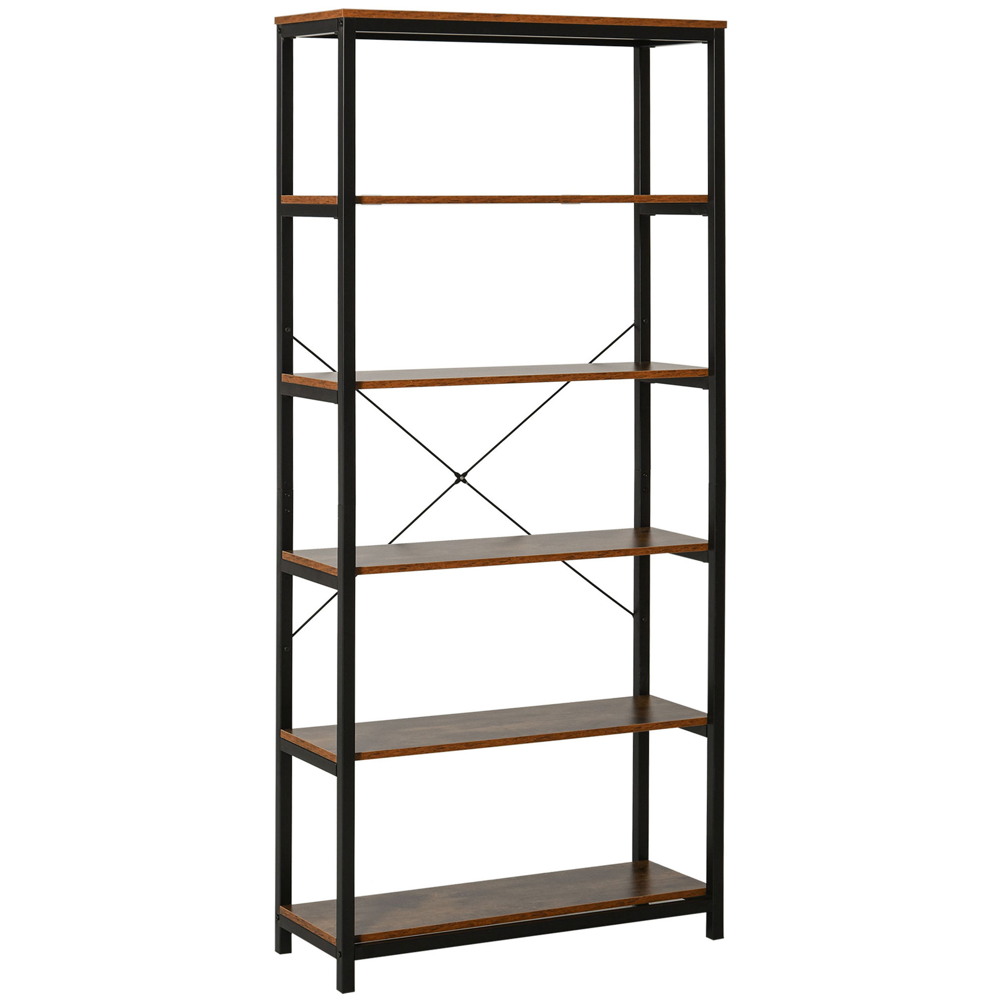 HOMCOM Bücherregal mit 5 Fächer, Standregal, Industriestil, Wohnzimmer, Sch günstig online kaufen