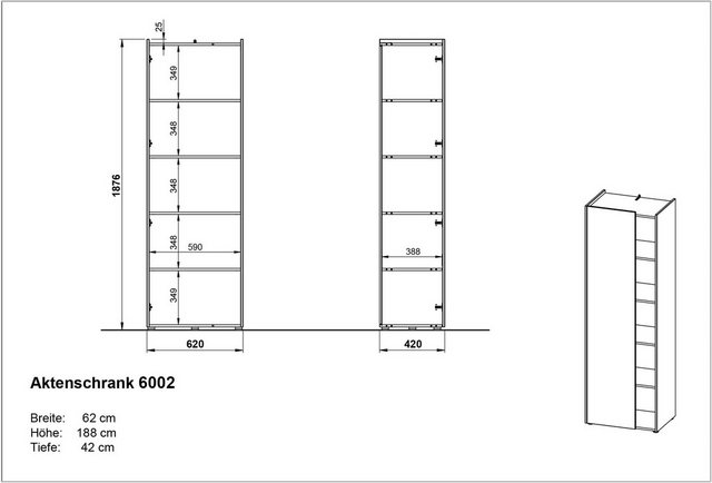 KADIMA DESIGN Aktenschrank Kratzfester Aktenschrank, Beidseitig Montierbar, günstig online kaufen