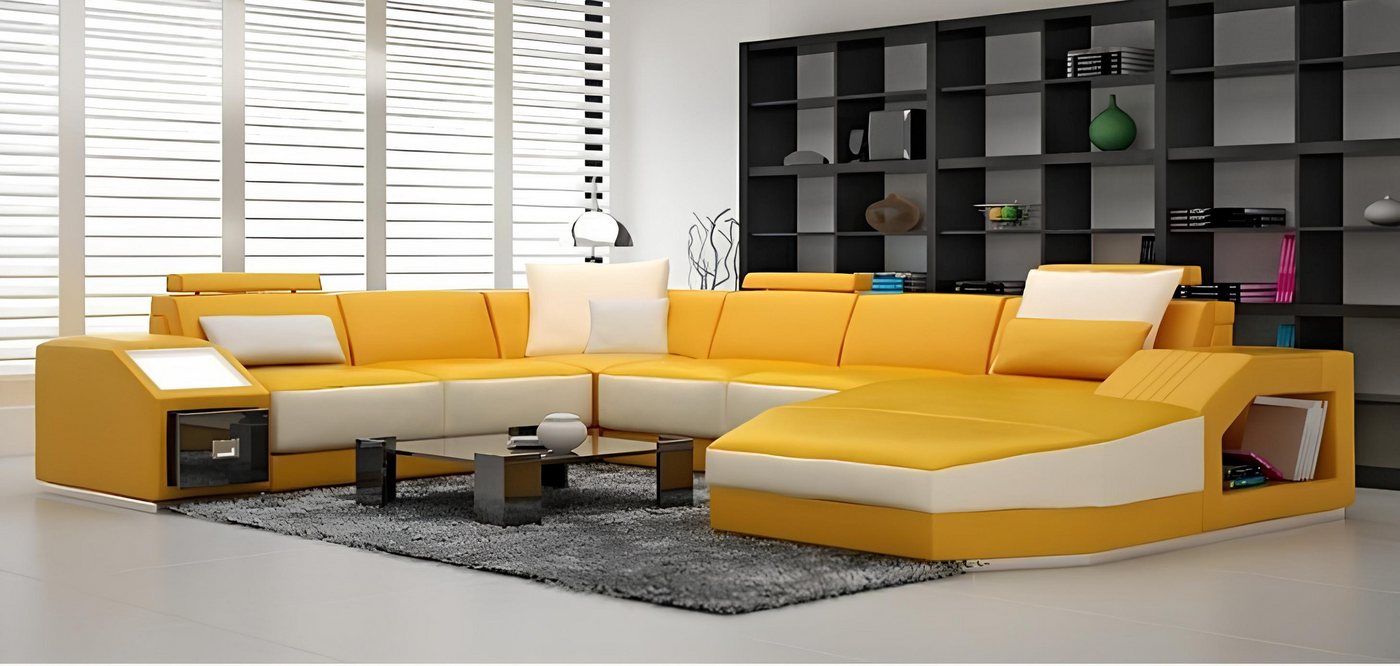 JVmoebel Ecksofa Ledersofa Ecksofa Big Sofa Sofa mit USB Polster Eck Wohnla günstig online kaufen