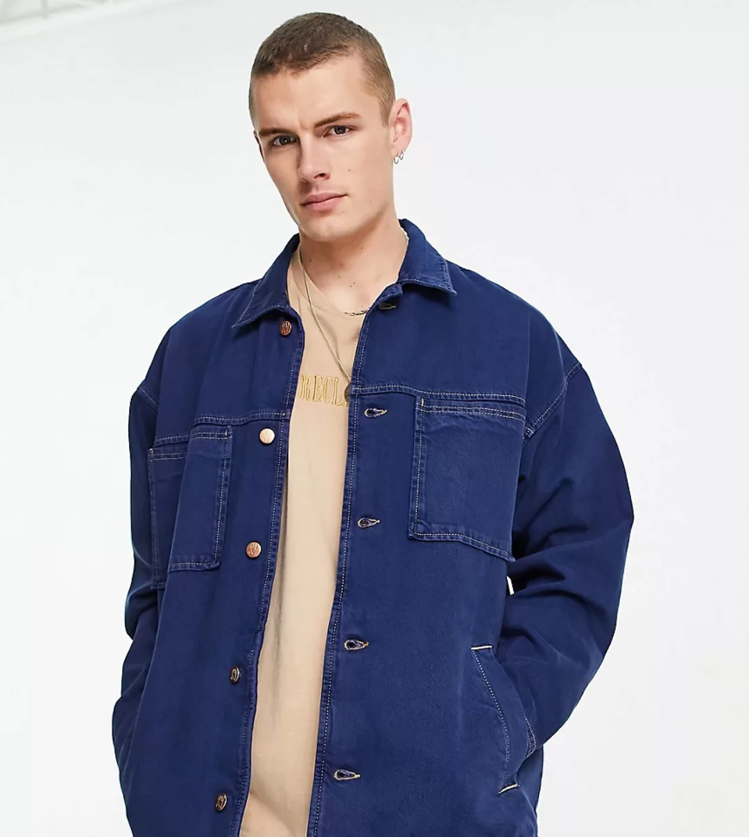 Reclaimed Vintage Inspired – Jeansjacke in Blau mit Taschendetail günstig online kaufen