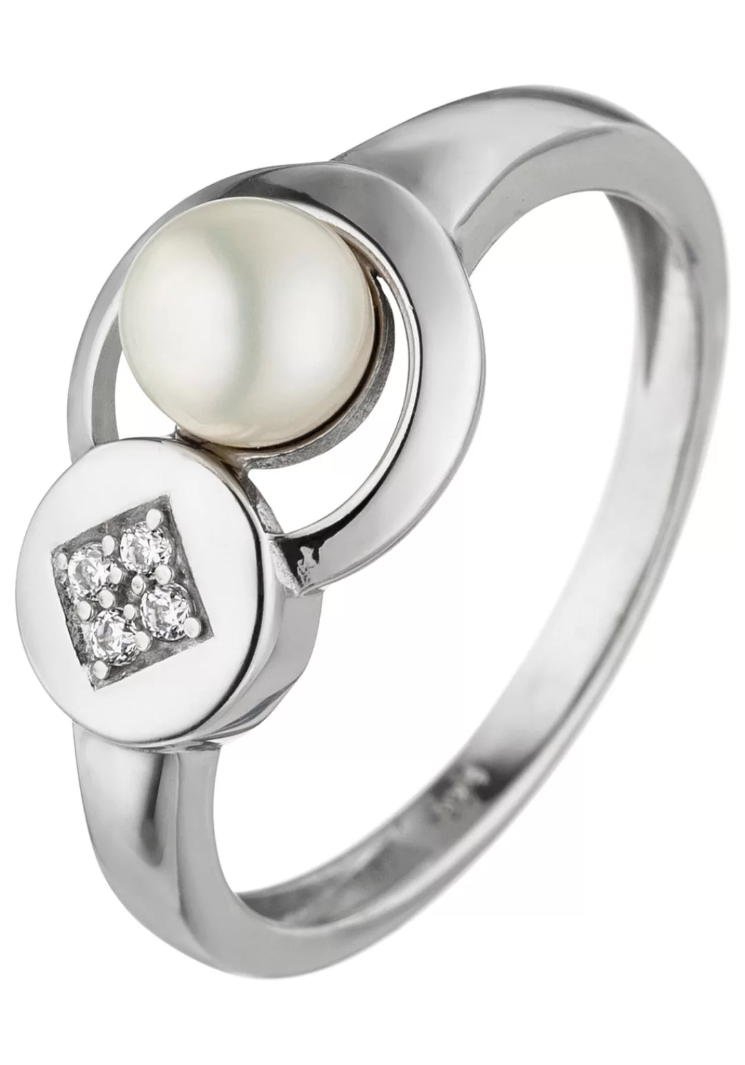 JOBO Perlenring, 925 Silber mit Perle und Zirkonia günstig online kaufen