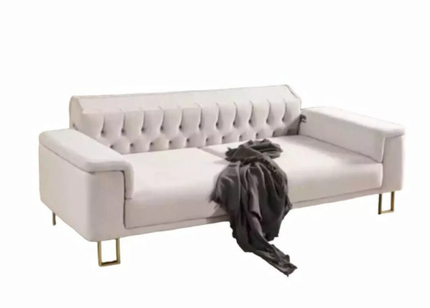 JVmoebel 3-Sitzer Sofa 3 Sitzer Weiß Elegantes Modern Luxus Design Holz Möb günstig online kaufen