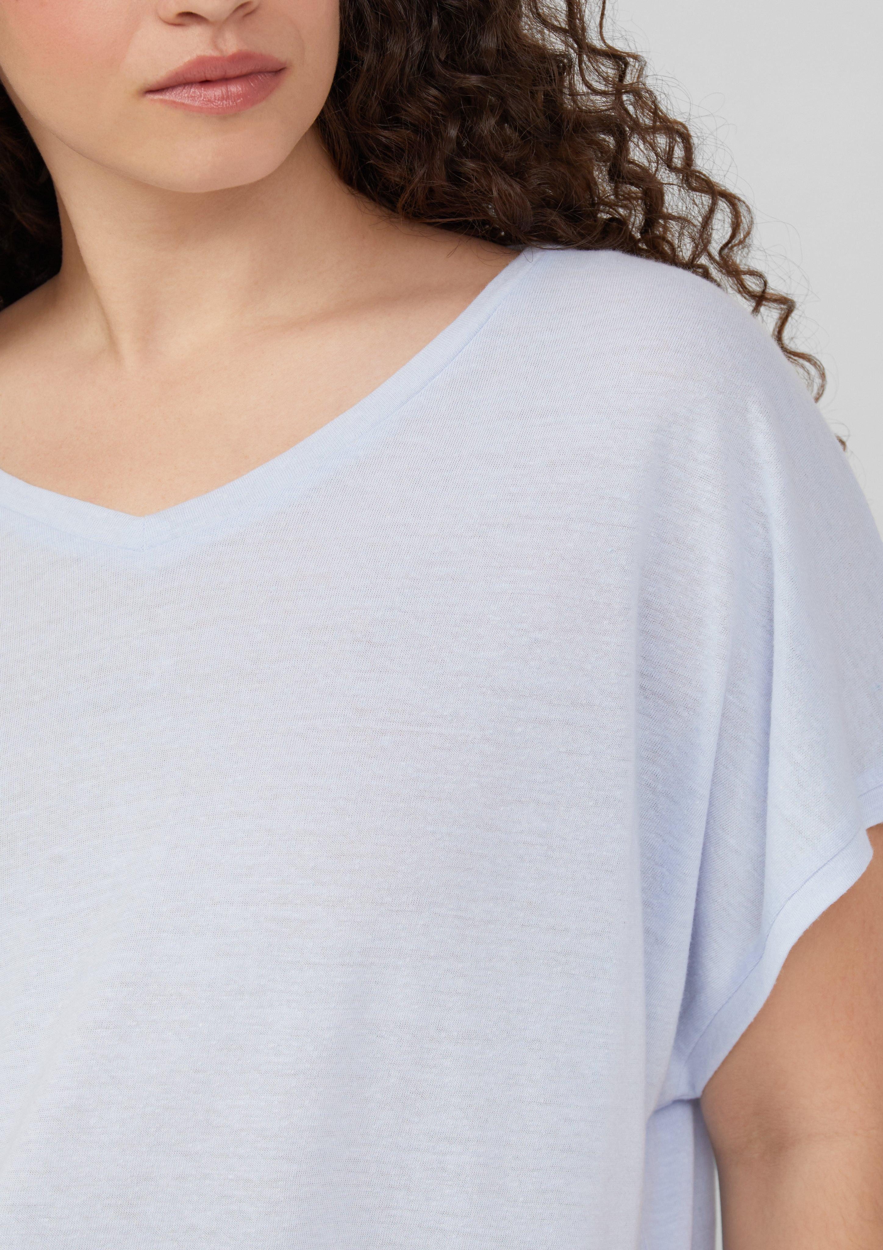 QS Kurzarmshirt Locker geschnittenes T-Shirt aus günstig online kaufen