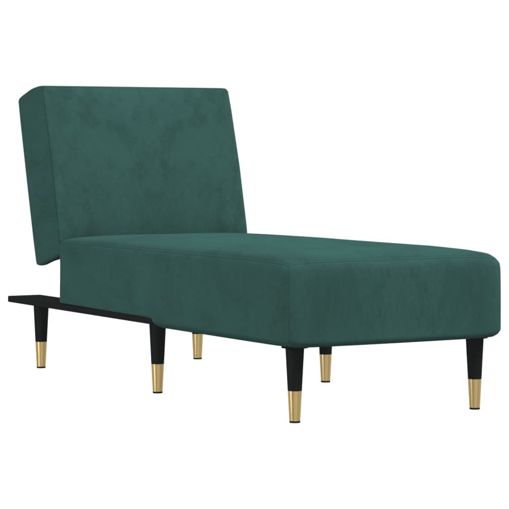 vidaXL Chaiselongue Chaiselongue Dunkelgrün Samt, 1 günstig online kaufen