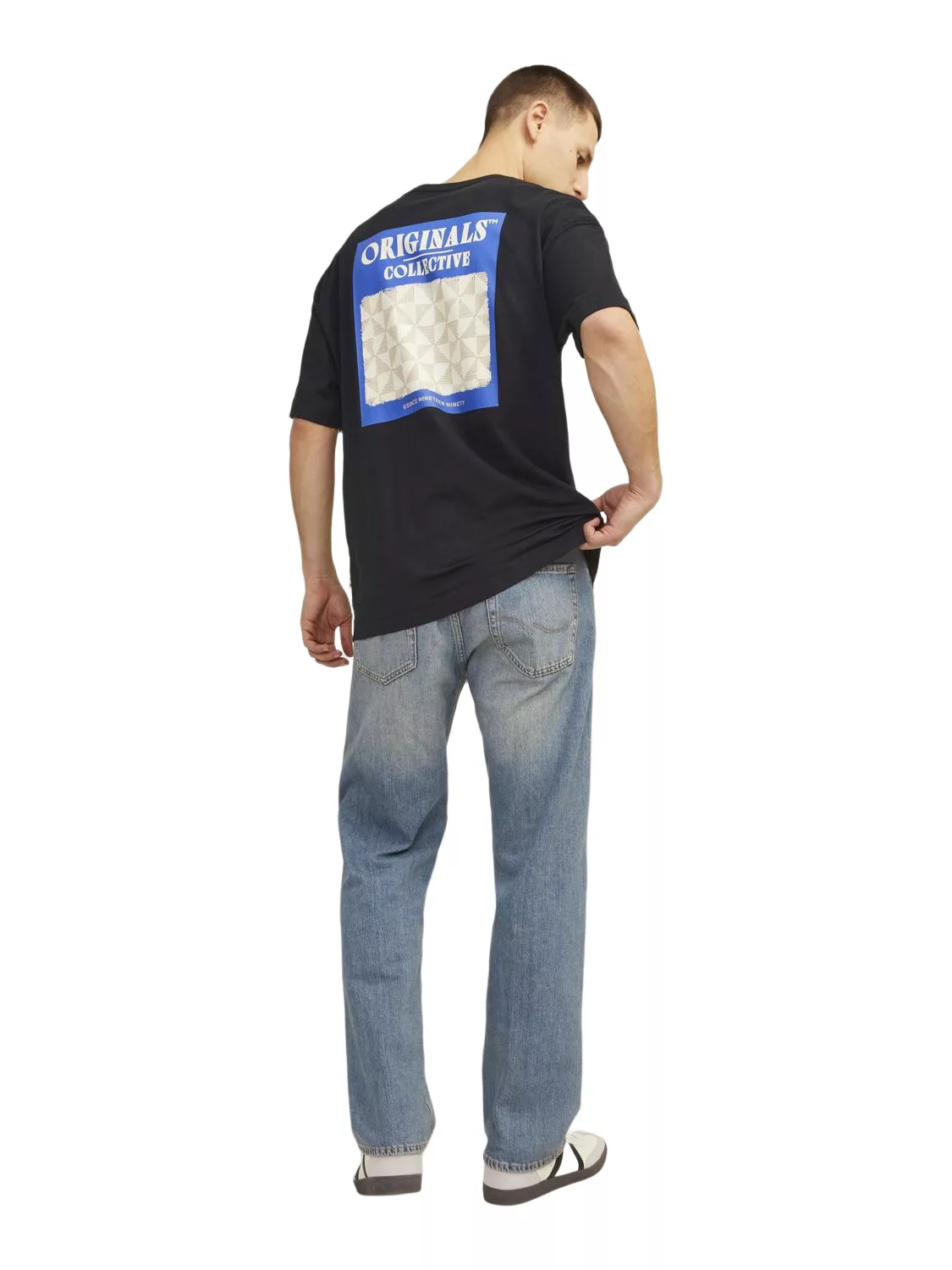 Jack & Jones Herren Rundhals T-Shirt JORMYKONOS GEO BACK - Relaxed Fit günstig online kaufen