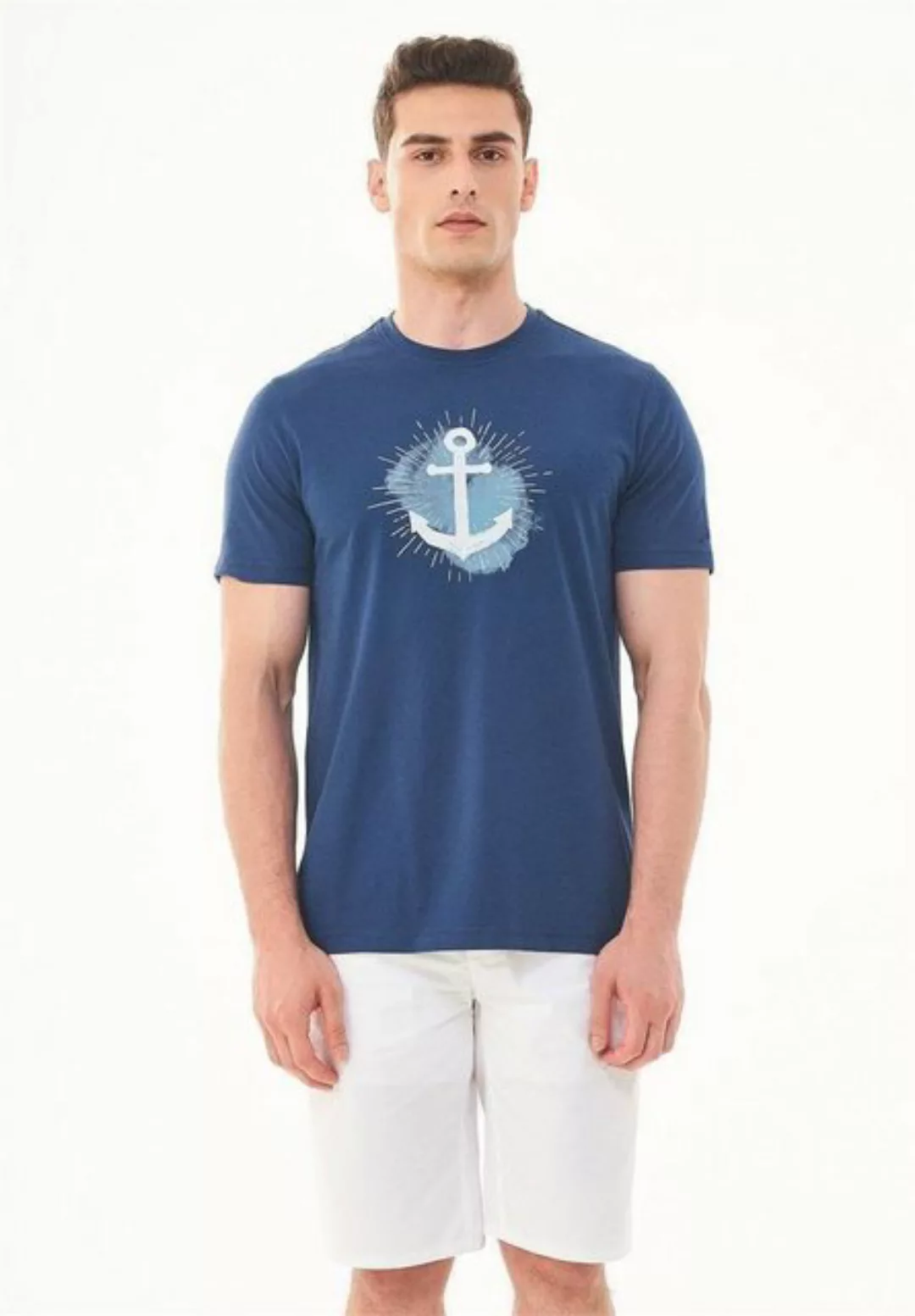 ORGANICATION T-Shirt Men's Printed T-shirt in Navy günstig online kaufen