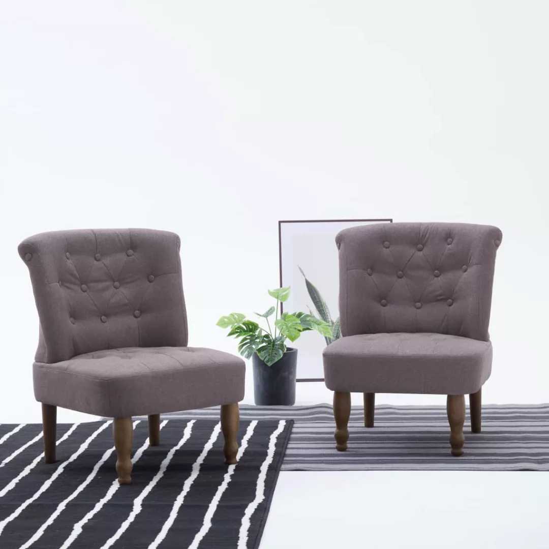 Französische Stühle 2 Stk. Taupe Stoff günstig online kaufen