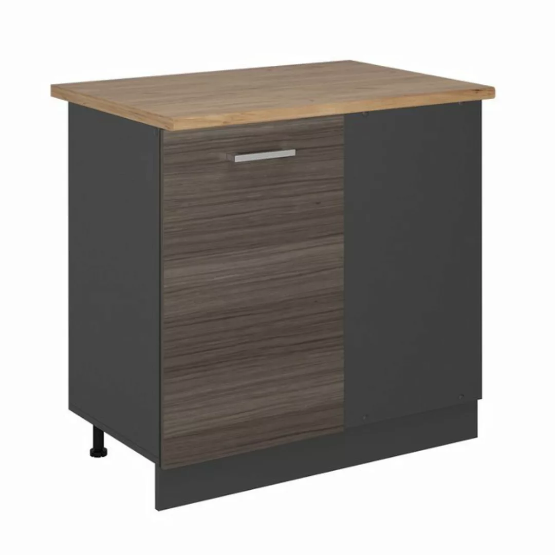 Vicco Eckunterschrank R-Line, Edelgrau/Anthrazit, 86 cm, AP Eiche günstig online kaufen