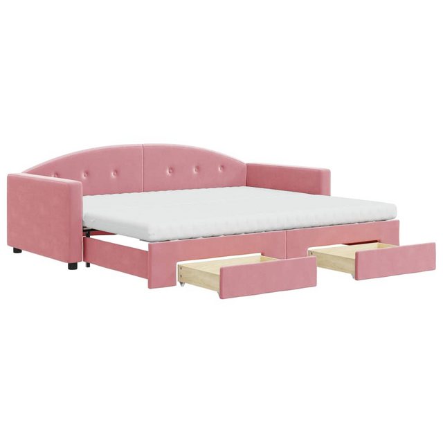 vidaXL Gästebett Gästebett Tagesbett Ausziehbar mit Schubladen Rosa 90x200 günstig online kaufen