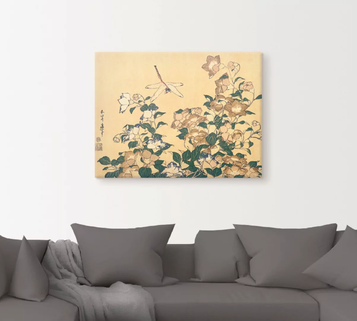 Artland Wandbild "Chinesische Glockenblume und Libelle", Blumen, (1 St.), a günstig online kaufen
