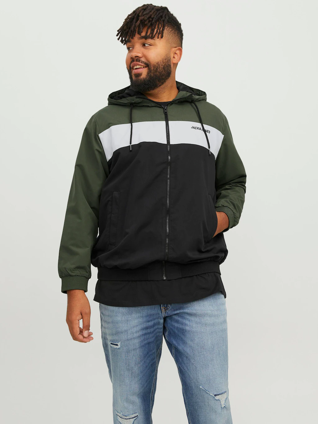 Jack & Jones PlusSize Bomberjacke "JJERUSH HOOD BOMBER NOOS PLS", mit Kapuz günstig online kaufen