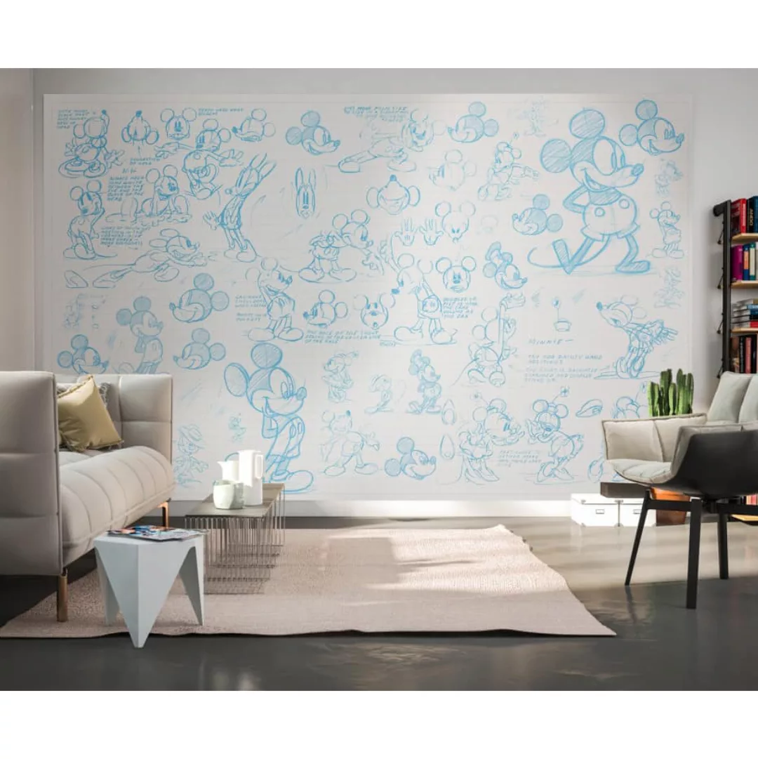 Komar Vliestapete »Mickey Sketches«, 400x250 cm (Breite x Höhe), Vliestapet günstig online kaufen