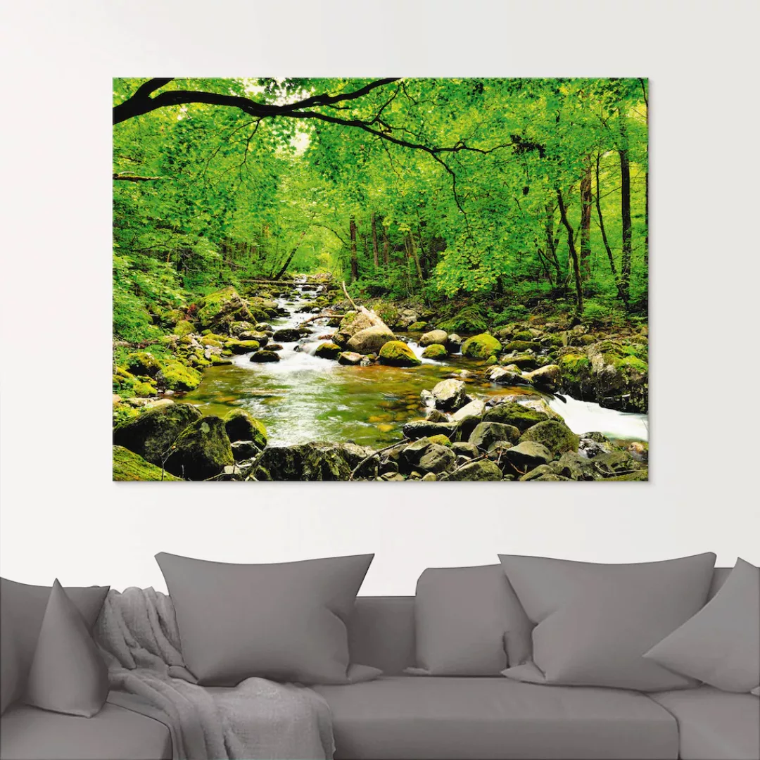 Artland Glasbild "Herbstwald Fluss Smolny", Wald, (1 St.), in verschiedenen günstig online kaufen