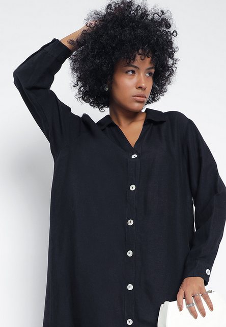 YC Fashion & Style Blusenkleid Blusenkleid aus 100% Leinen ... Zeitloser Ch günstig online kaufen