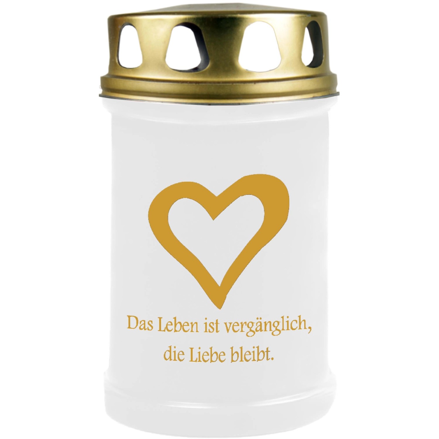 HS Candle Grabkerze Weiß 48h Deckel Und Druck Gold Herz 2 günstig online kaufen