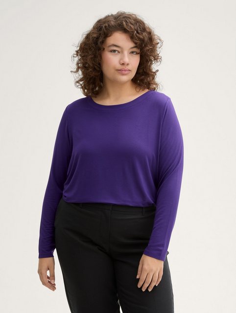 TOM TAILOR PLUS Langarmshirt Plus Size - Langarmshirt mit Modal günstig online kaufen