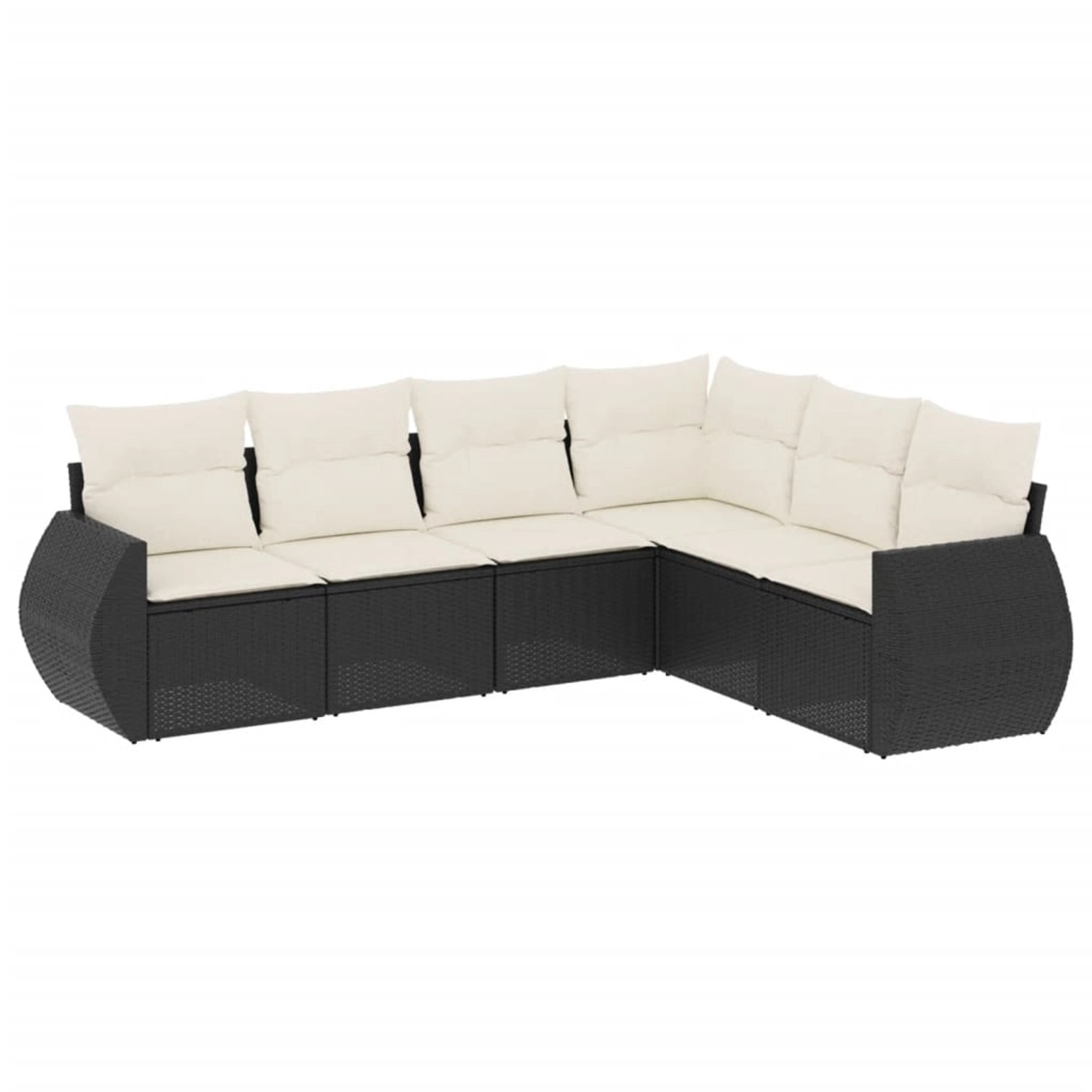 vidaXL 6-Tlg Garten-Sofagarnitur mit Kissen Schwarz Poly Rattan 3221405 günstig online kaufen