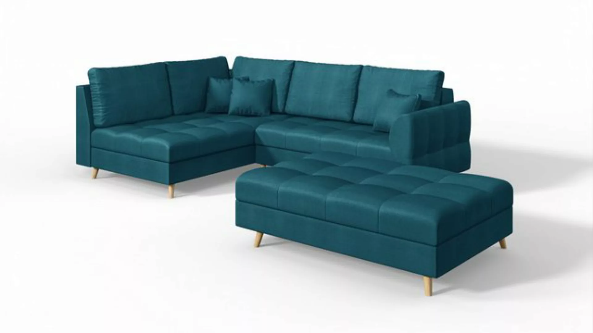 S-Style Möbel Ecksofa mit Fußhocker Cuba, Holzfüßen, im skandinavischen Sti günstig online kaufen