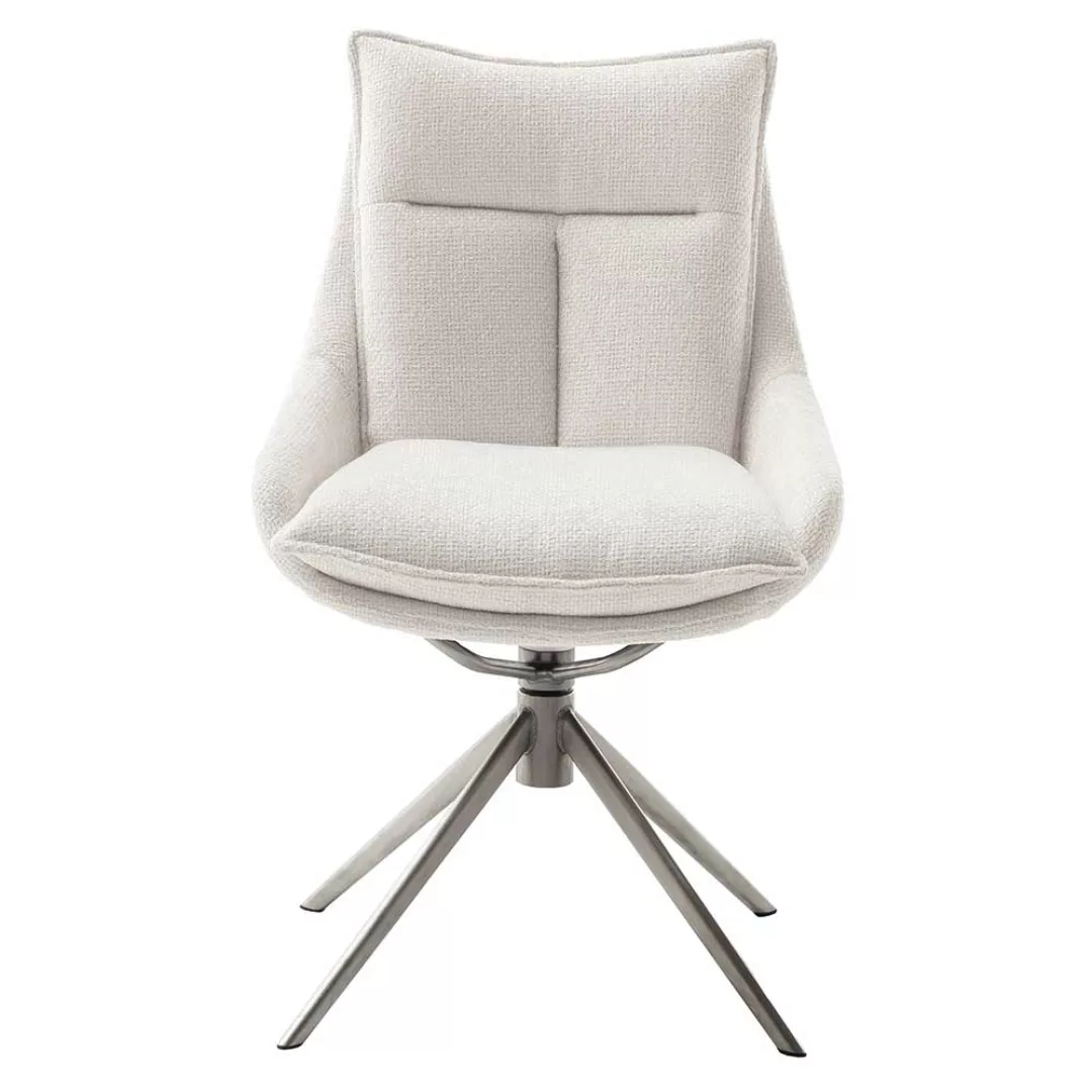 2 Stühle aus Strukturstoff und Metall Oliv Grün und Edelstahlfarben (2er Se günstig online kaufen