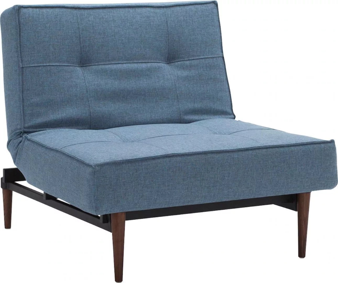 Innovation - Splitback Styletto Sessel Holz dunkel - hellblau/Stoff 525 Mix günstig online kaufen