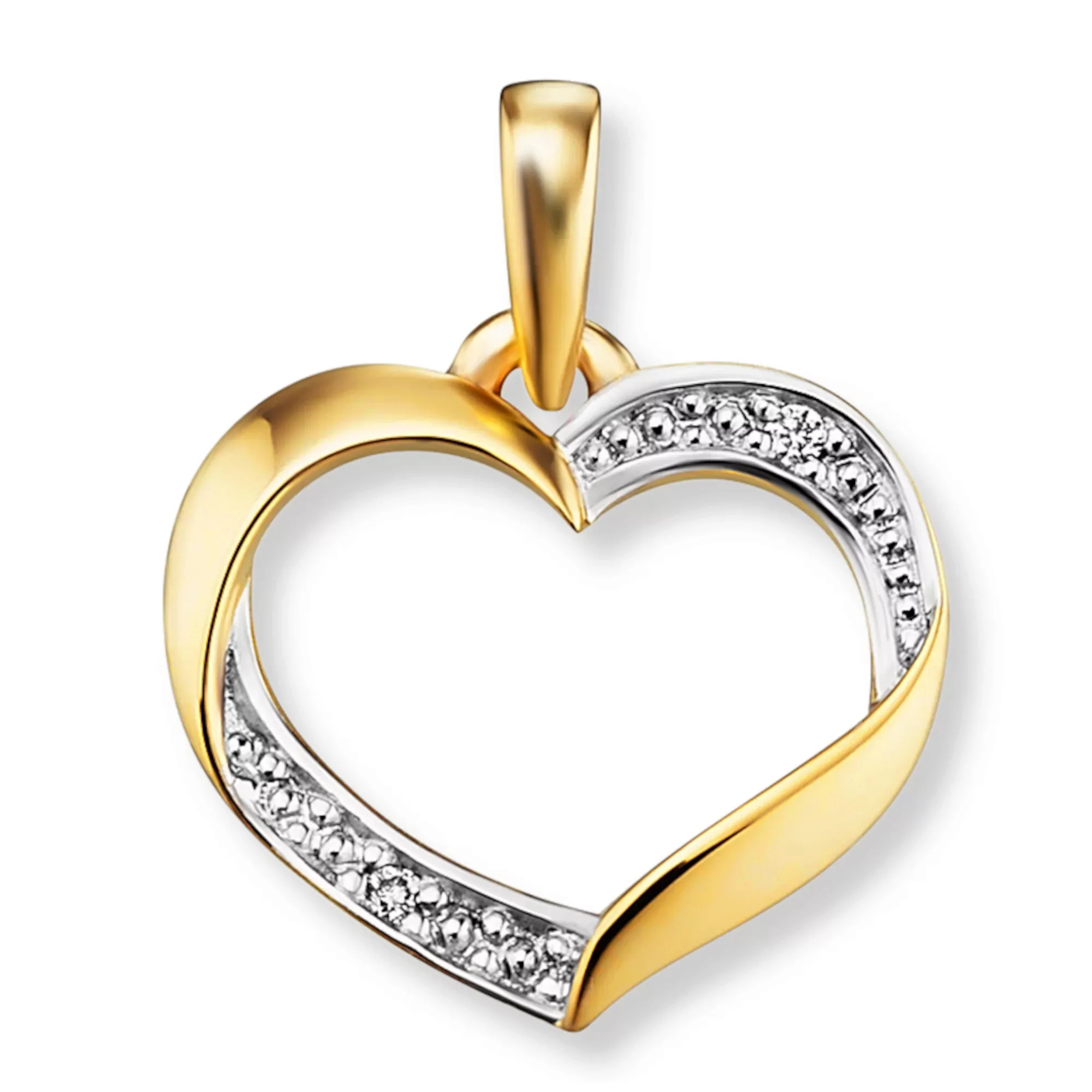 ONE ELEMENT Kettenanhänger "0.01 ct Diamant Brillant Herz Anhänger aus 585 günstig online kaufen