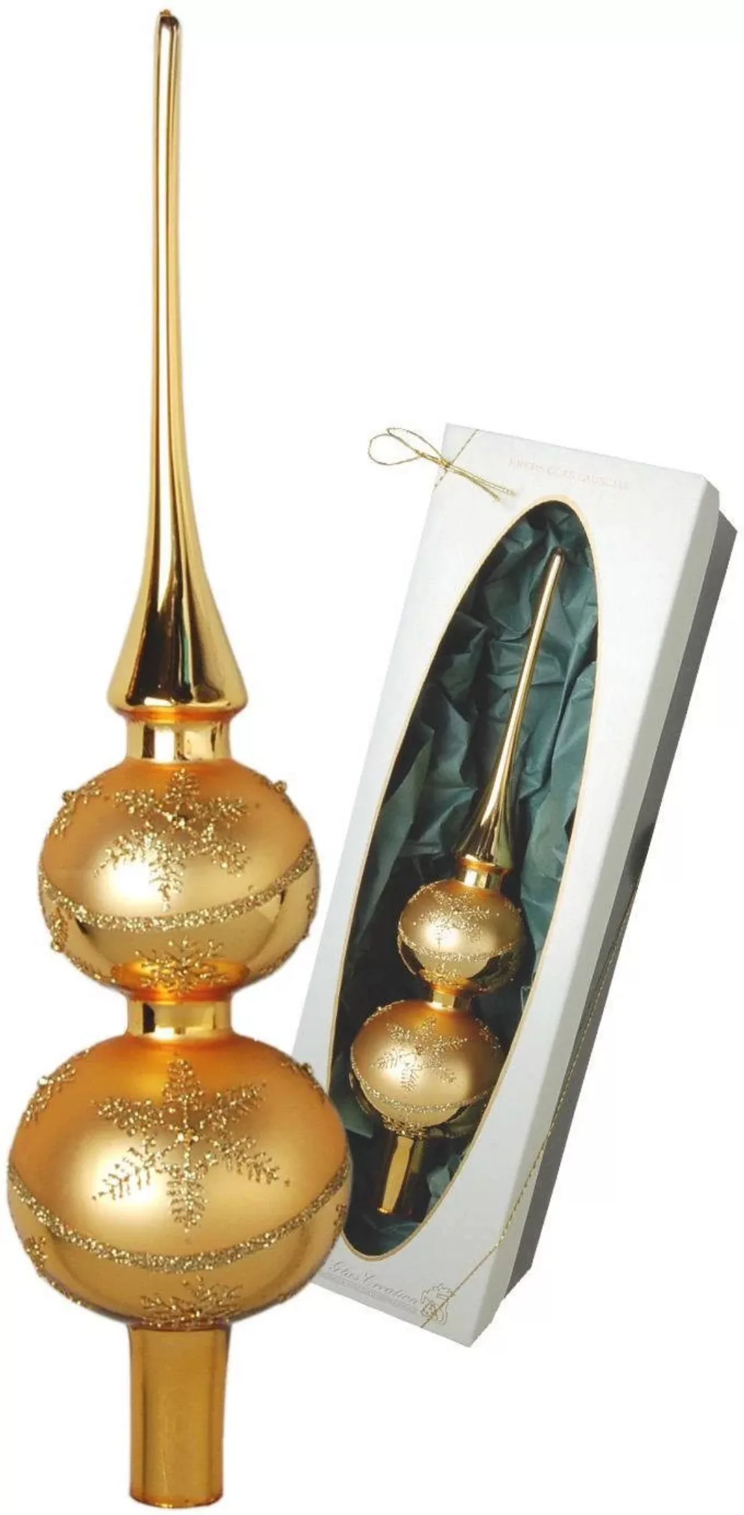 Krebs Glas Lauscha Christbaumspitze »Doppelspitze Dekor, Weihnachtsdeko, Ch günstig online kaufen