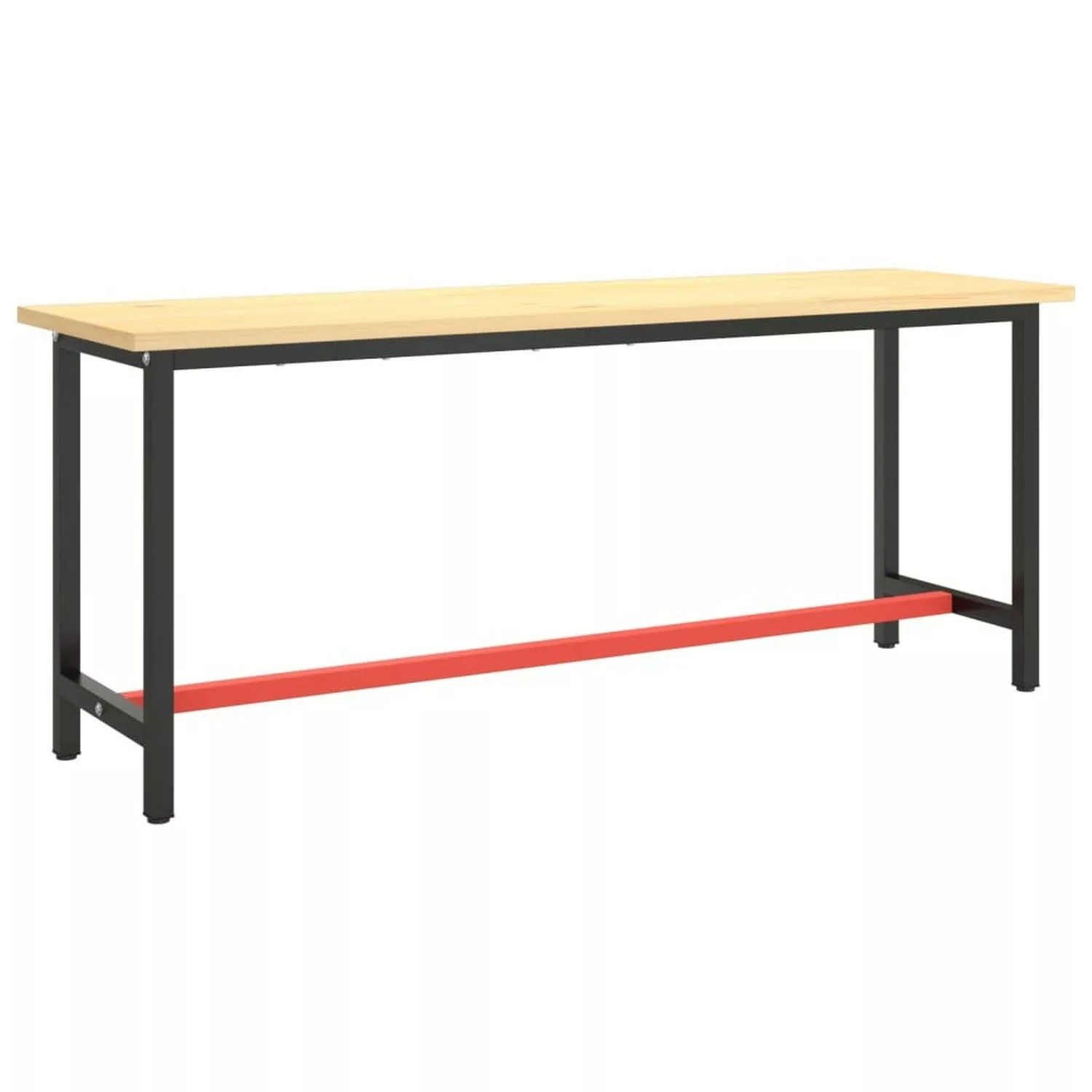 vidaXL Werkbankgestell MattSchwarz und MattRot 190x50x79 cm Metall günstig online kaufen