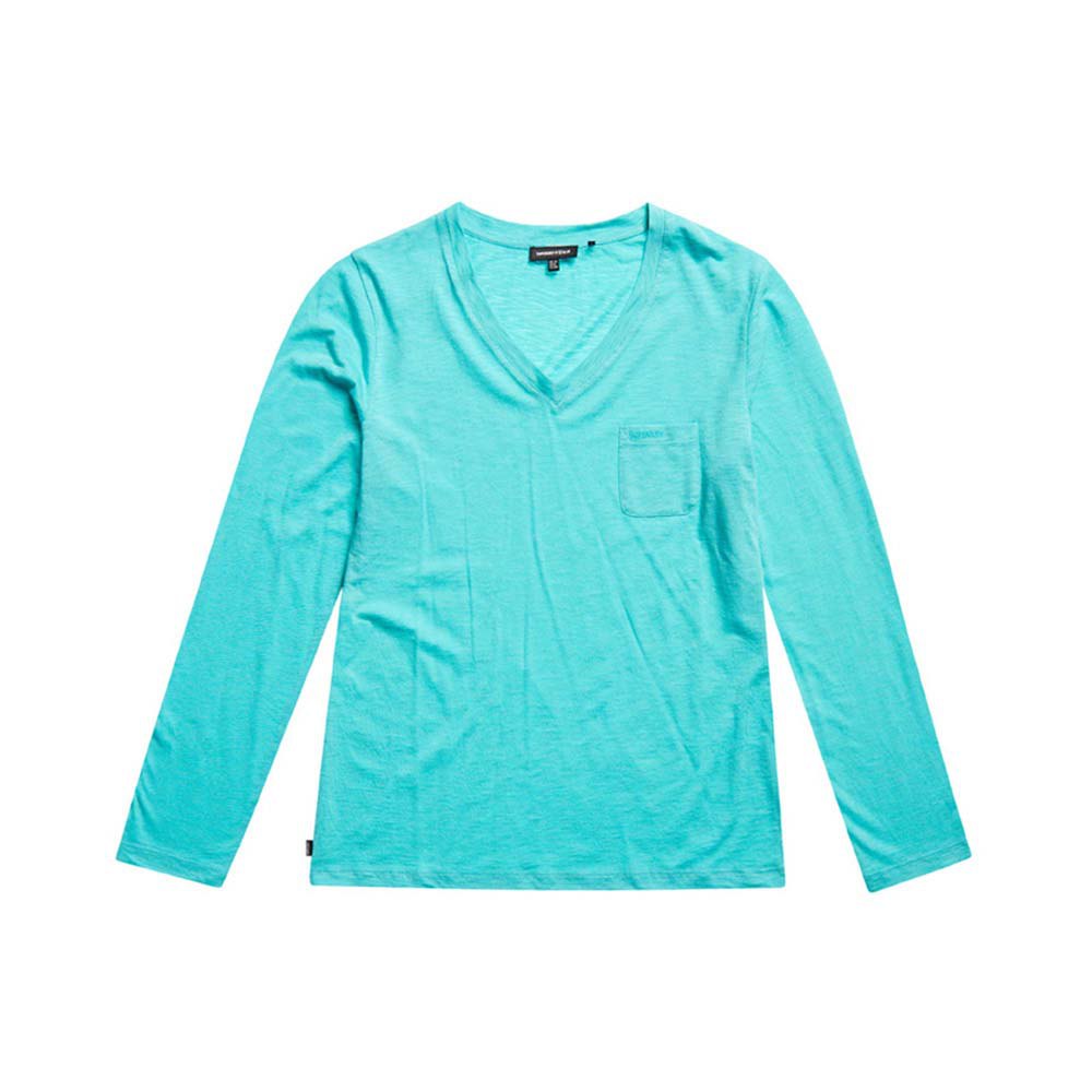 Superdry Studios Pocket Langarm-t-shirt Mit V-ausschnitt S Aruba Aqua günstig online kaufen