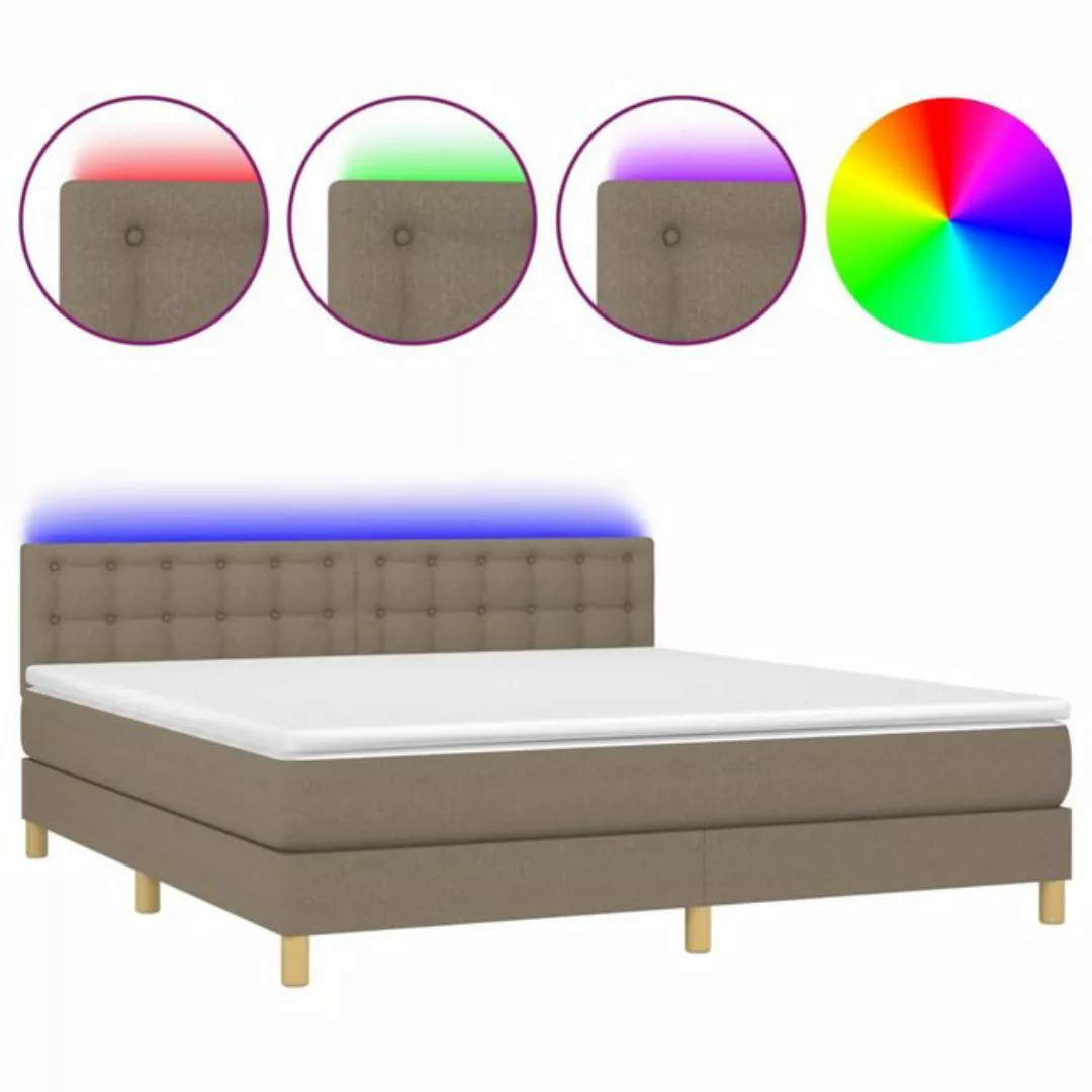 vidaXL Boxspringbett Bett Boxspringbett komplett mit Matratze & LED Stoff ( günstig online kaufen