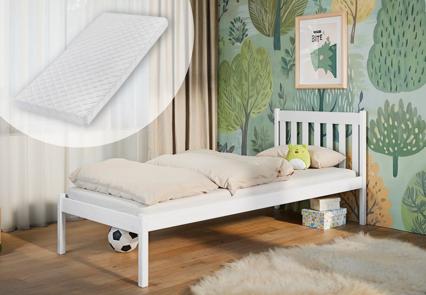 Kids Collective Kinderbett Einzelbett 90x200 cm mit Lattenrost modernes Des günstig online kaufen