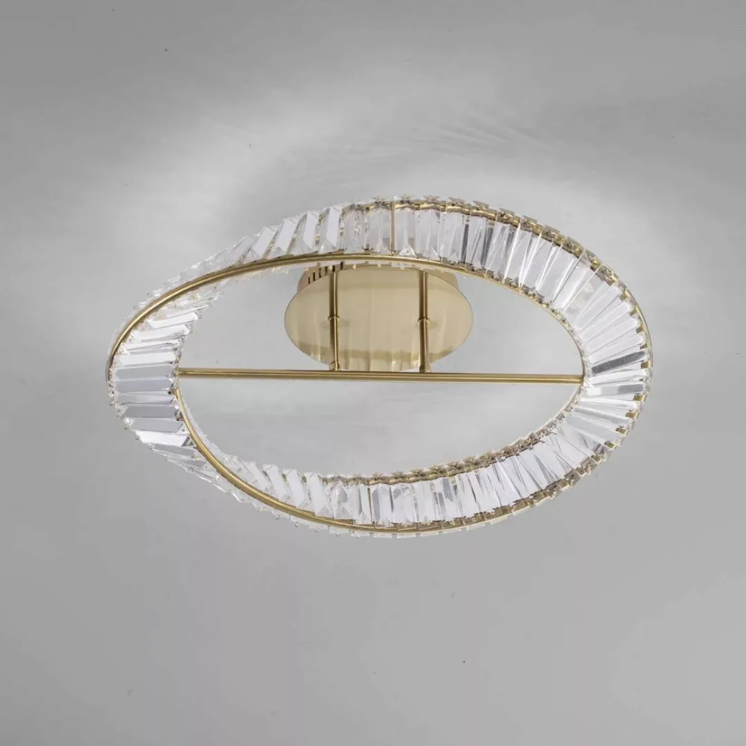 LED Deckenleuchte Aurelia in Gold und Transparent 35W 3728lm günstig online kaufen