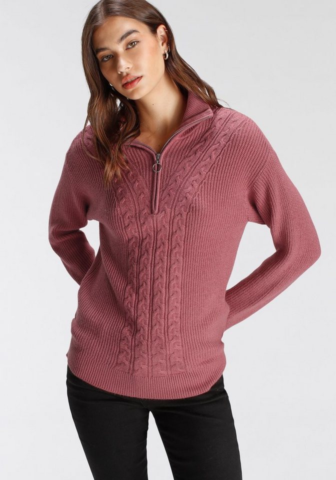 Tamaris Strickpullover mit Reißverschluss am Kragen günstig online kaufen