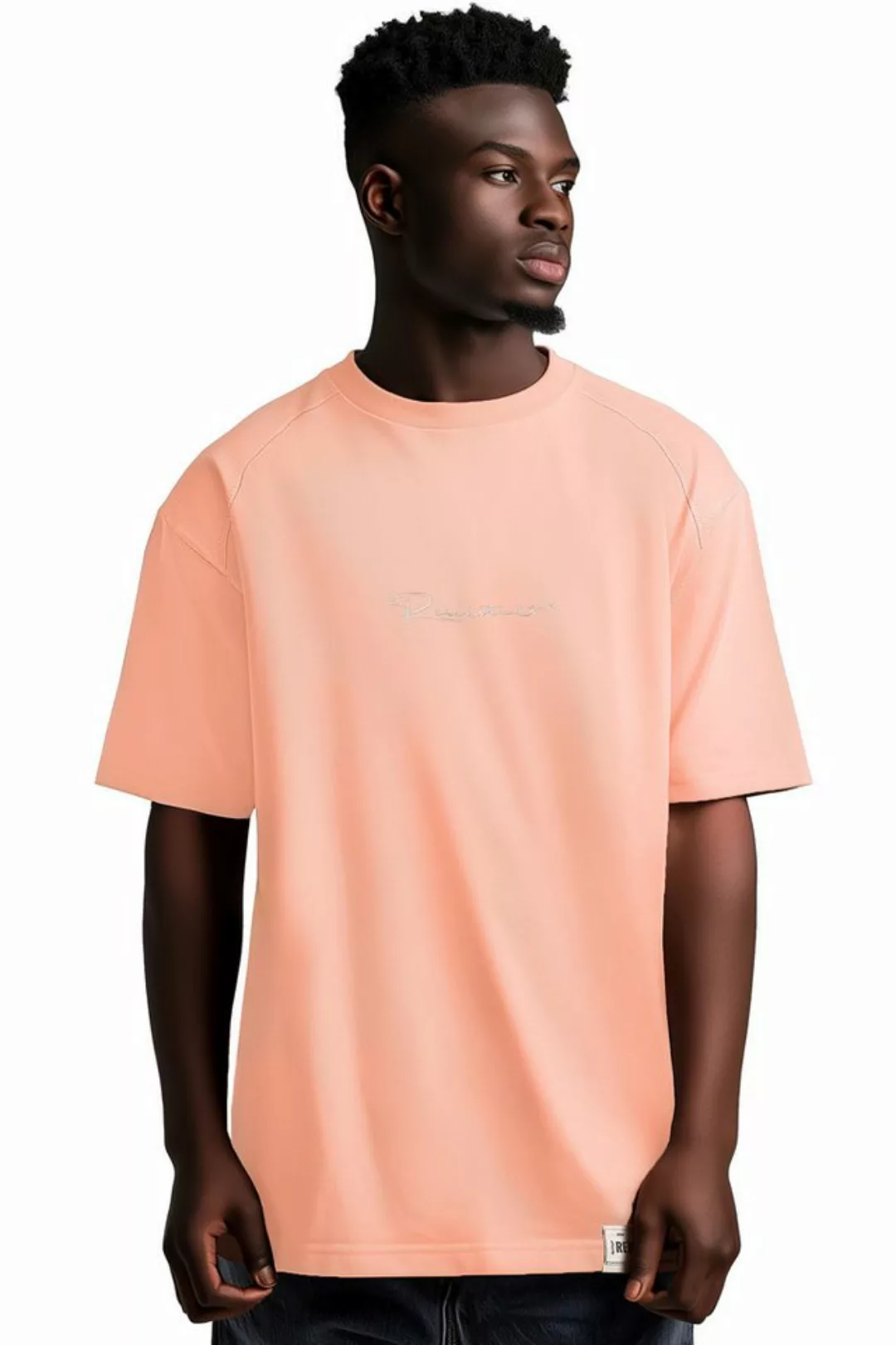 Reichstadt Oversize-Shirt Casual T-shirt 22RS033 Old Pink S mit Stitching a günstig online kaufen