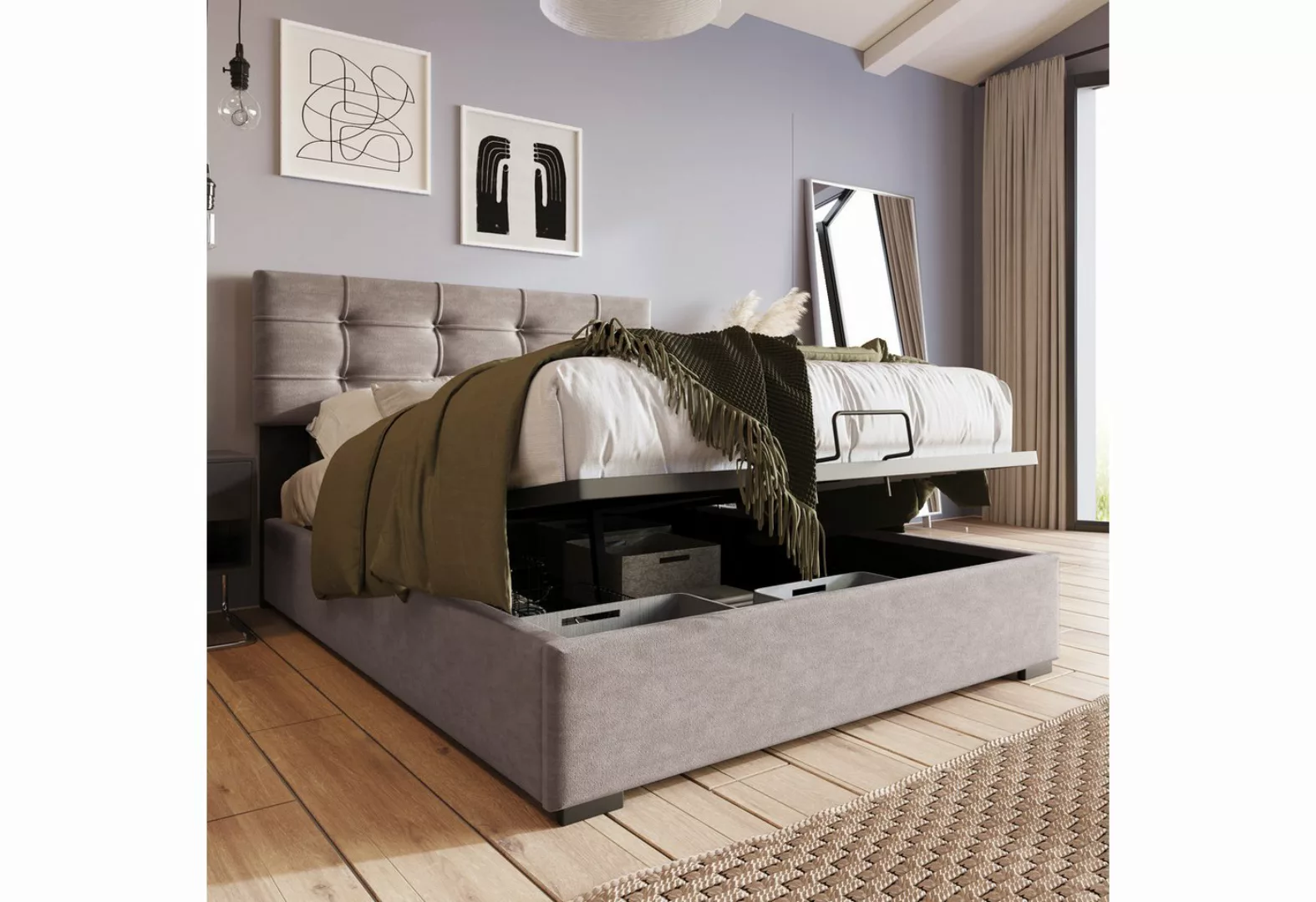 IDEASY Polsterbett Kinderbett, Jugendbett,90x200cm,140x200cm,Verstellbares günstig online kaufen