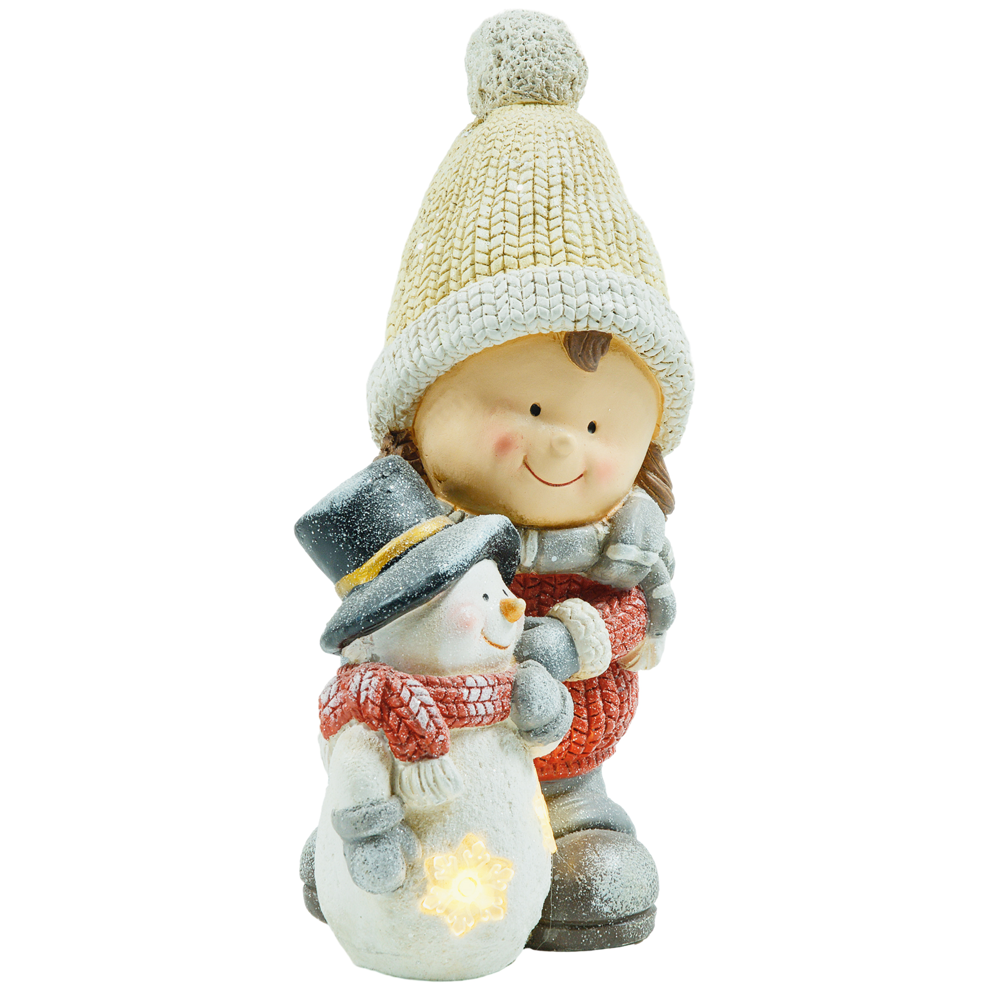 HOMCOM Weihnachtsdeko Figur, Weihnachtswichtel mit Schneemann, 45,5 cm Weih günstig online kaufen