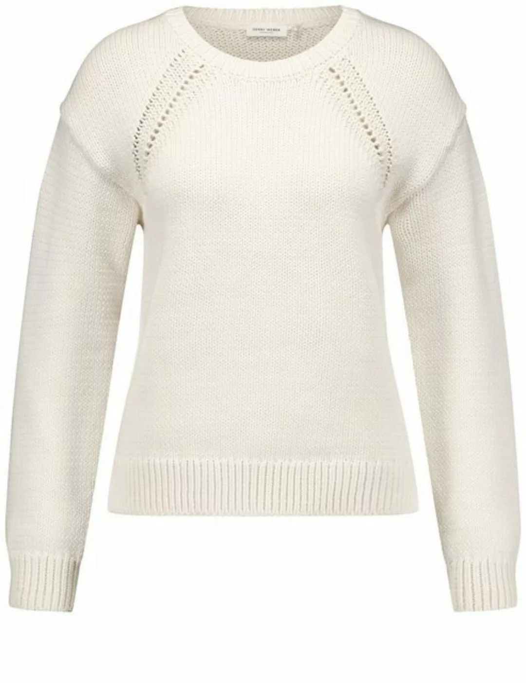 GERRY WEBER Rundhalspullover Moderner Strickpullover mit Lochstrickdetails günstig online kaufen