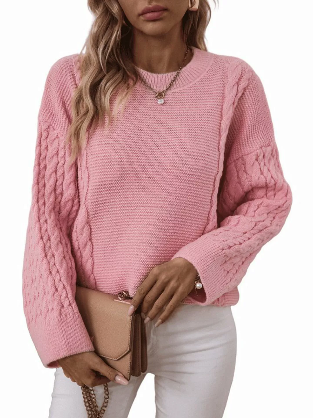 Nebelmeer Strickpullover Lässiger Strickpullover Pullover Pullover Damen Mo günstig online kaufen