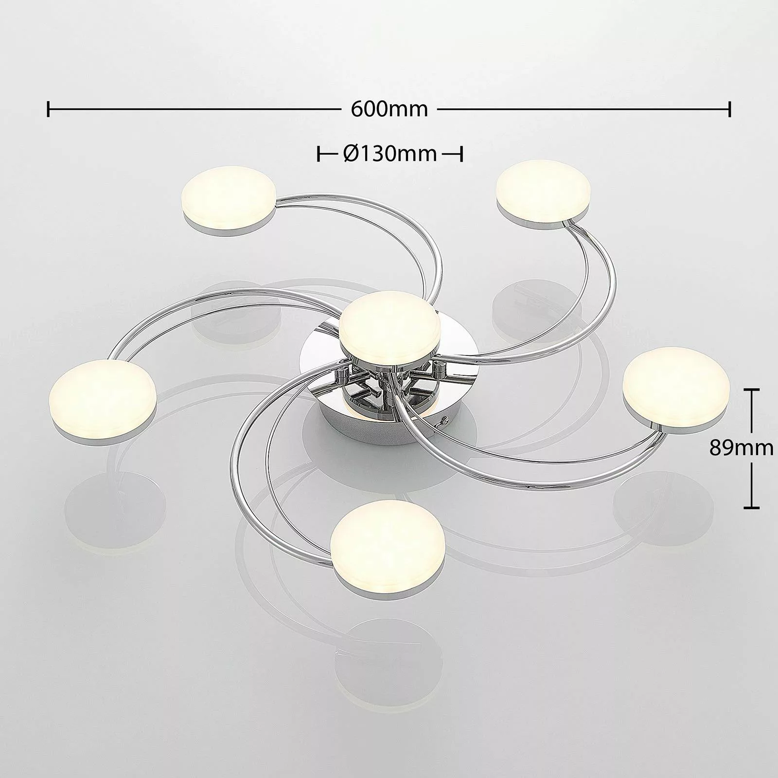 Lindby Rouven LED-Deckenleuchte, Spiralform, 6-fl. günstig online kaufen