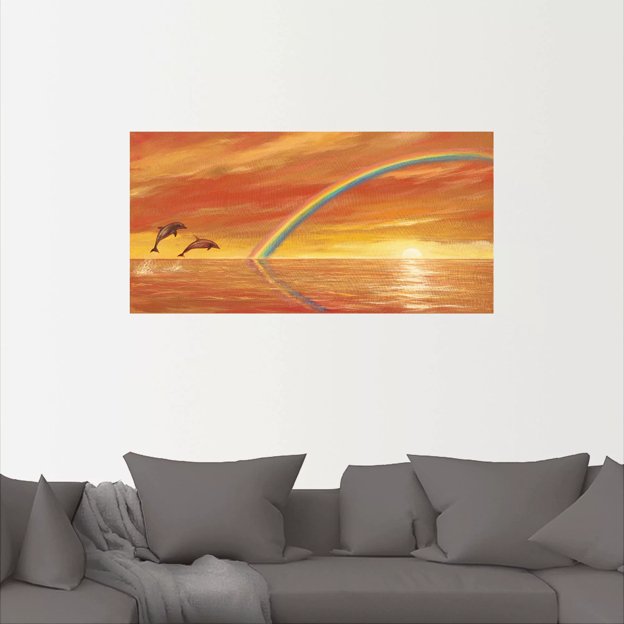 Artland Wandbild "Regenbogen über dem Meer", Wassertiere, (1 St.), als Alub günstig online kaufen