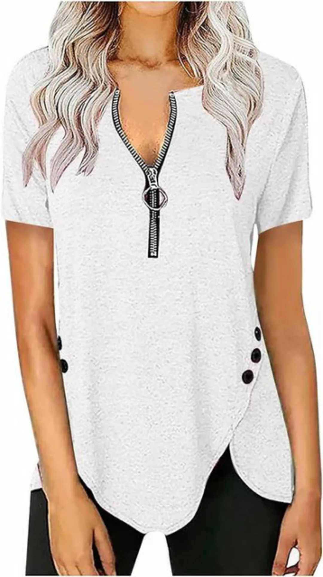 BlauWave Kurzarmshirt Damen-T-Shirt, einfarbig, kurzärmelig (1-tlg., mit Re günstig online kaufen