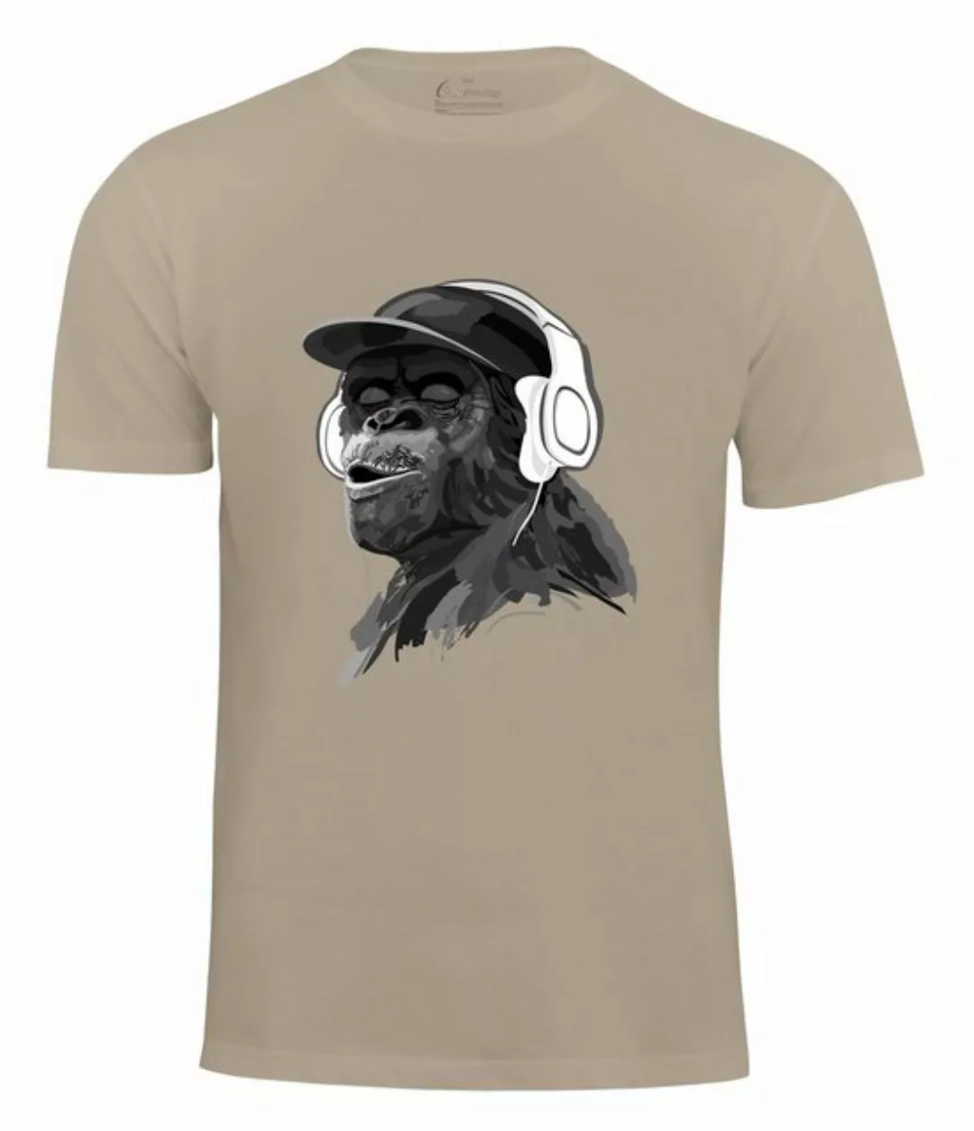 Cotton Prime® T-Shirt mit Affenmotiv - Monkey mit DJ-Kopfhörer günstig online kaufen