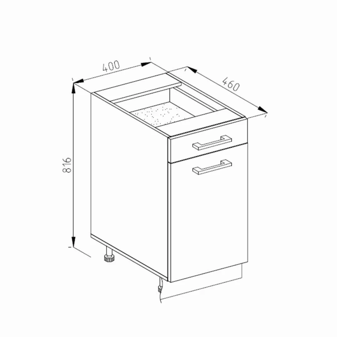 Vicco Unterschrank R-Line, Rot/Anthrazit, 40 cm günstig online kaufen