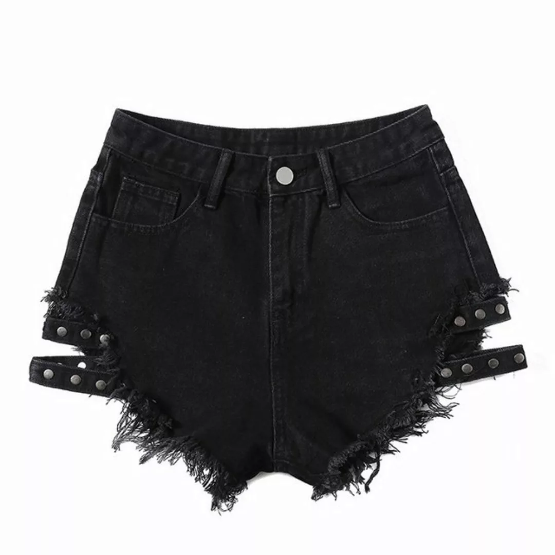KIKI Jeansshorts Denim-Shorts – zerrissene Jeans mit hoher Taille – Hotpant günstig online kaufen